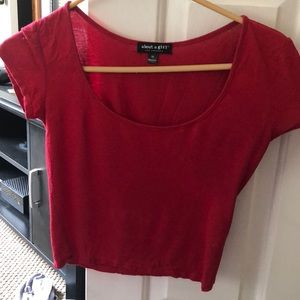 Bright red crop top